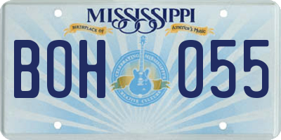 MS license plate BOH055
