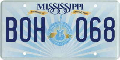 MS license plate BOH068