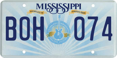 MS license plate BOH074