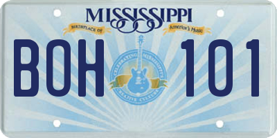 MS license plate BOH101