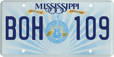 MS license plate BOH109