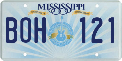 MS license plate BOH121