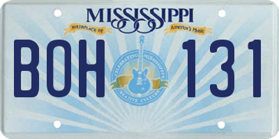 MS license plate BOH131