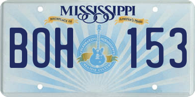 MS license plate BOH153