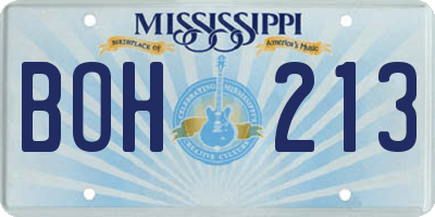 MS license plate BOH213