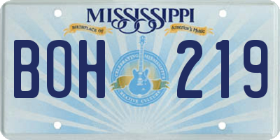 MS license plate BOH219