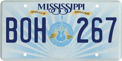 MS license plate BOH267