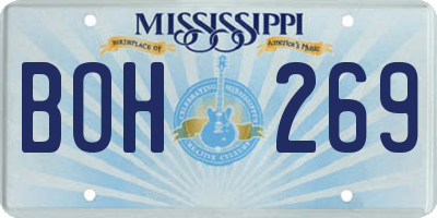 MS license plate BOH269