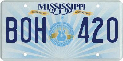 MS license plate BOH420