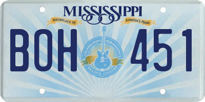 MS license plate BOH451