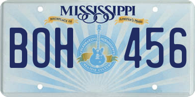 MS license plate BOH456
