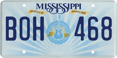 MS license plate BOH468