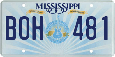 MS license plate BOH481