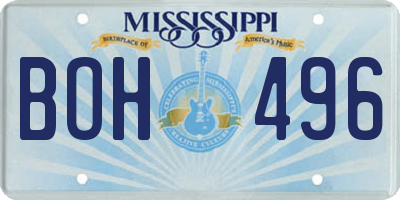 MS license plate BOH496
