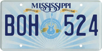 MS license plate BOH524