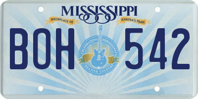 MS license plate BOH542