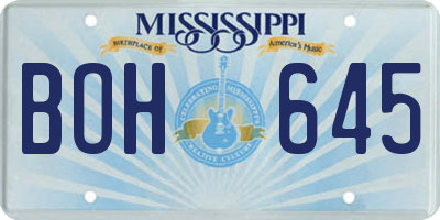 MS license plate BOH645