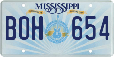 MS license plate BOH654