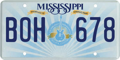 MS license plate BOH678