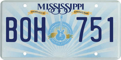 MS license plate BOH751
