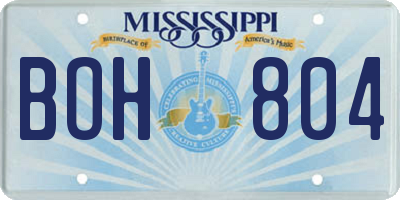 MS license plate BOH804
