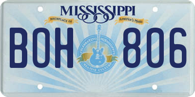 MS license plate BOH806