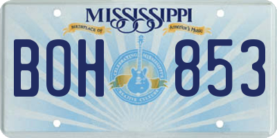 MS license plate BOH853