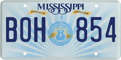 MS license plate BOH854