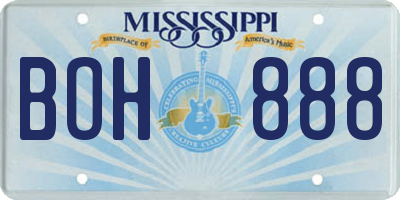 MS license plate BOH888