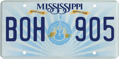 MS license plate BOH905