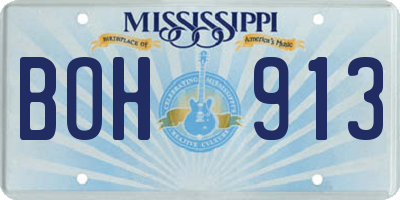 MS license plate BOH913