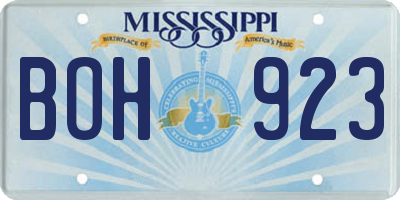 MS license plate BOH923