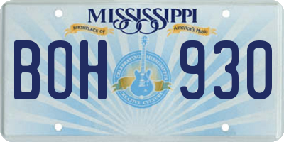 MS license plate BOH930
