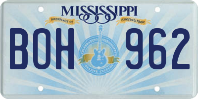 MS license plate BOH962