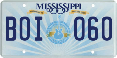 MS license plate BOI060