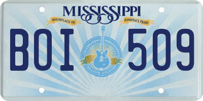 MS license plate BOI509