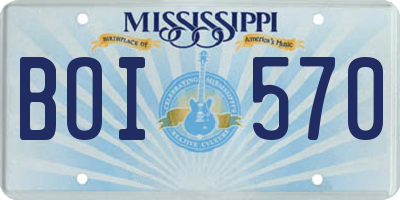 MS license plate BOI570
