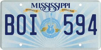 MS license plate BOI594