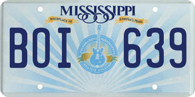 MS license plate BOI639