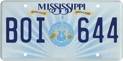 MS license plate BOI644