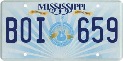 MS license plate BOI659