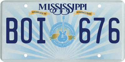 MS license plate BOI676