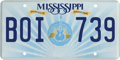 MS license plate BOI739