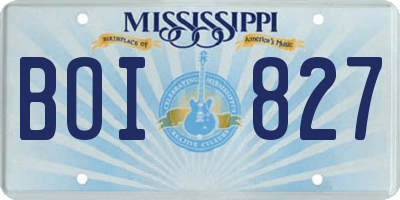 MS license plate BOI827
