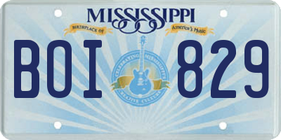 MS license plate BOI829