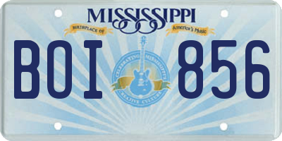 MS license plate BOI856