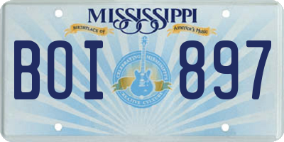 MS license plate BOI897