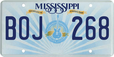 MS license plate BOJ268