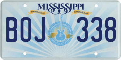 MS license plate BOJ338