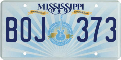 MS license plate BOJ373
